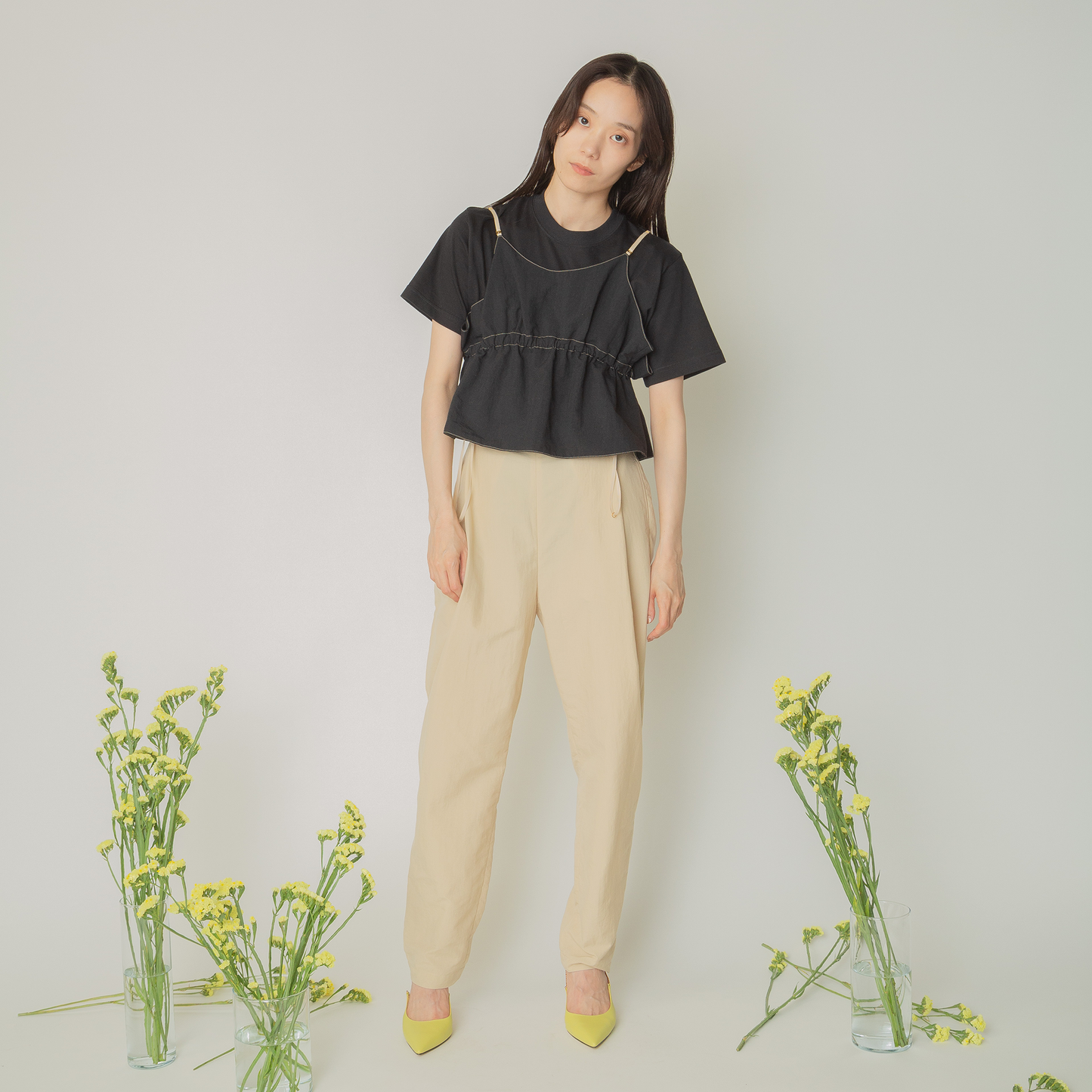ストッパーロングパンツ|tucked long pants with stopper