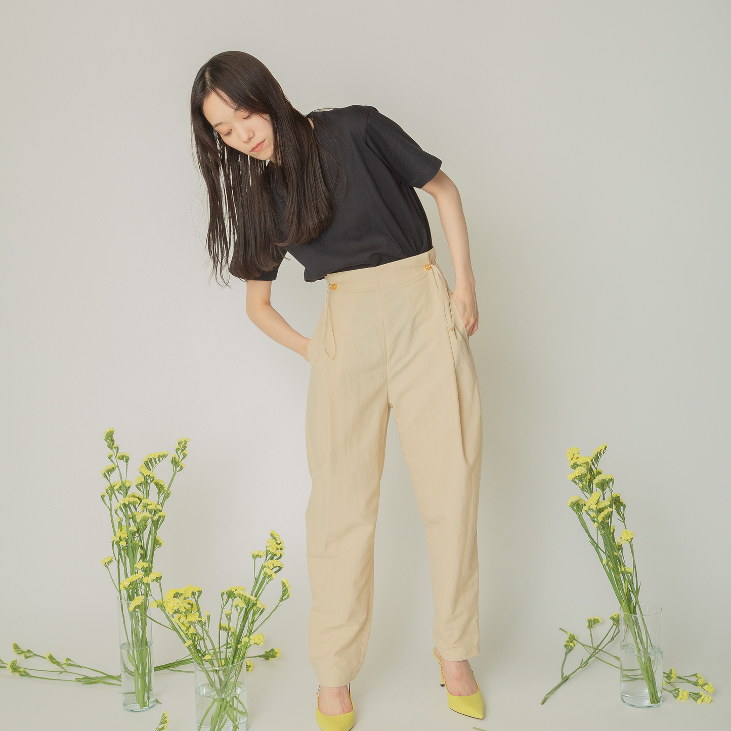 ストッパーロングパンツ|tucked long pants with stopper