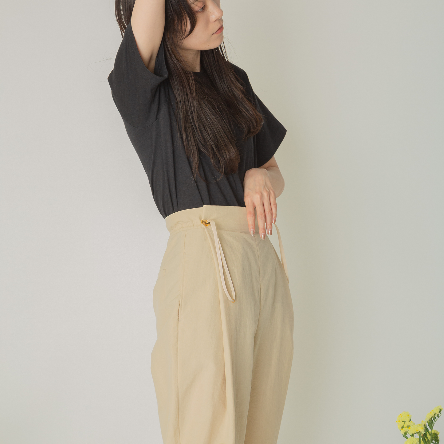 ストッパーロングパンツ|tucked long pants with stopper