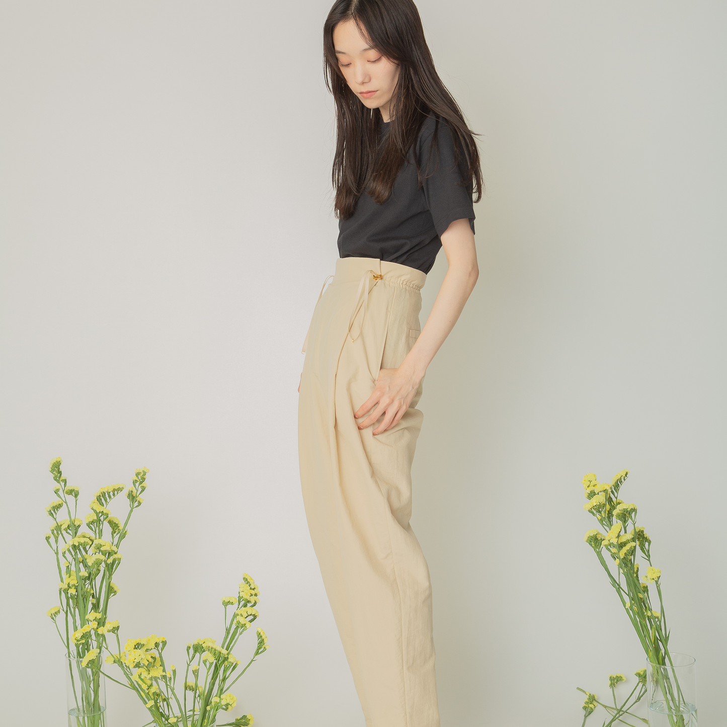 ストッパーロングパンツ|tucked long pants with stopper