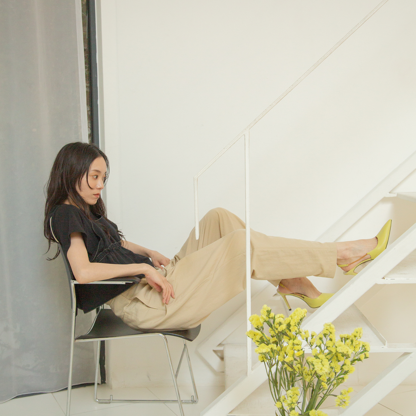 ストッパーロングパンツ|tucked long pants with stopper