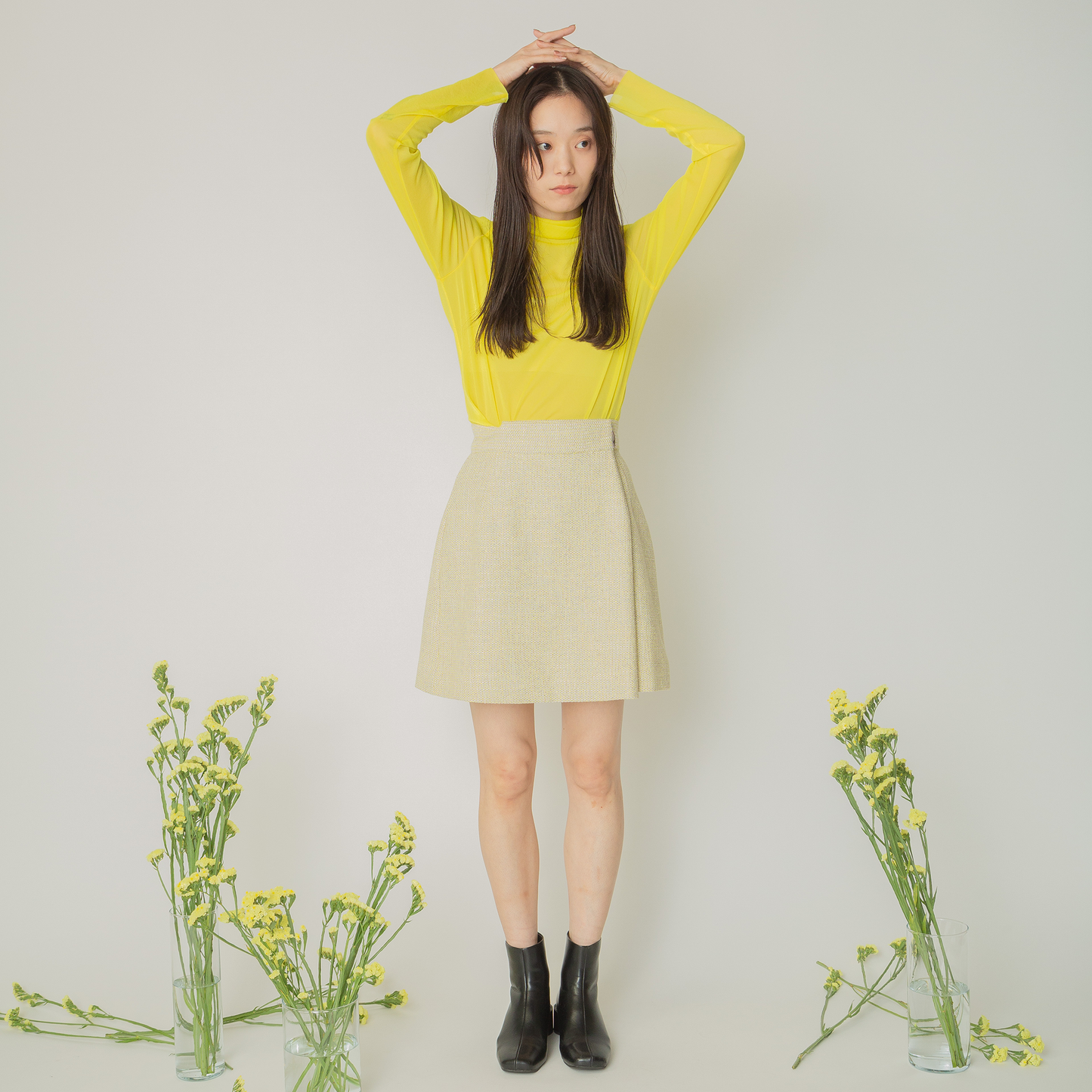 タックミニスカート|mini skirt with tuck