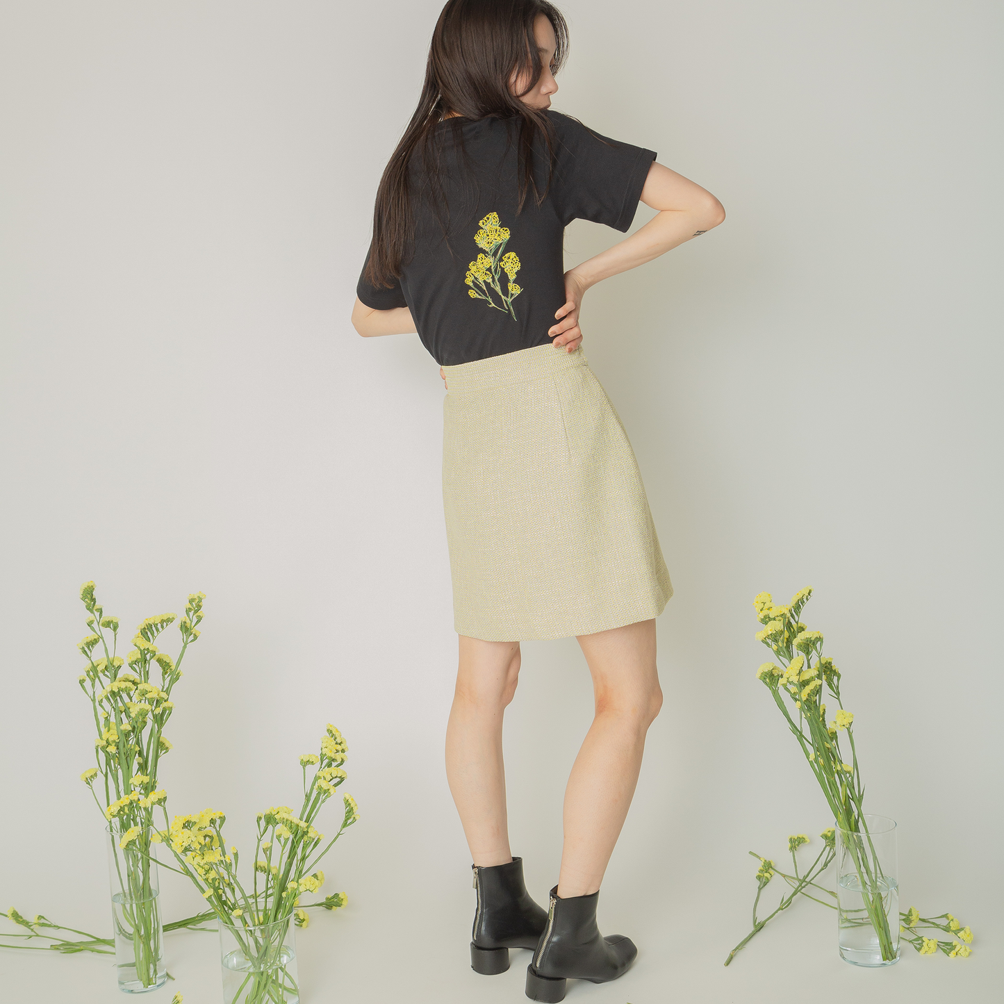 タックミニスカート|mini skirt with tuck