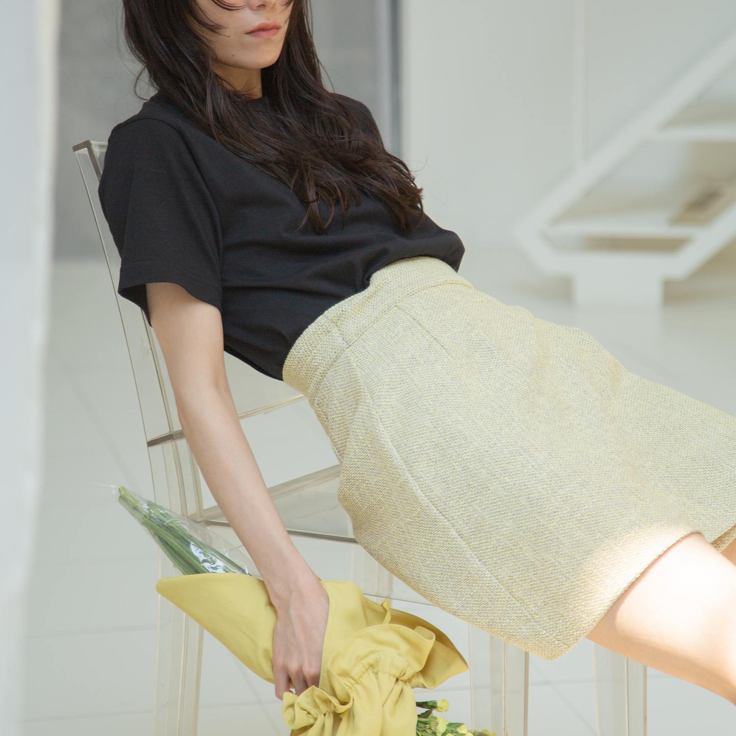 タックミニスカート|mini skirt with tuck