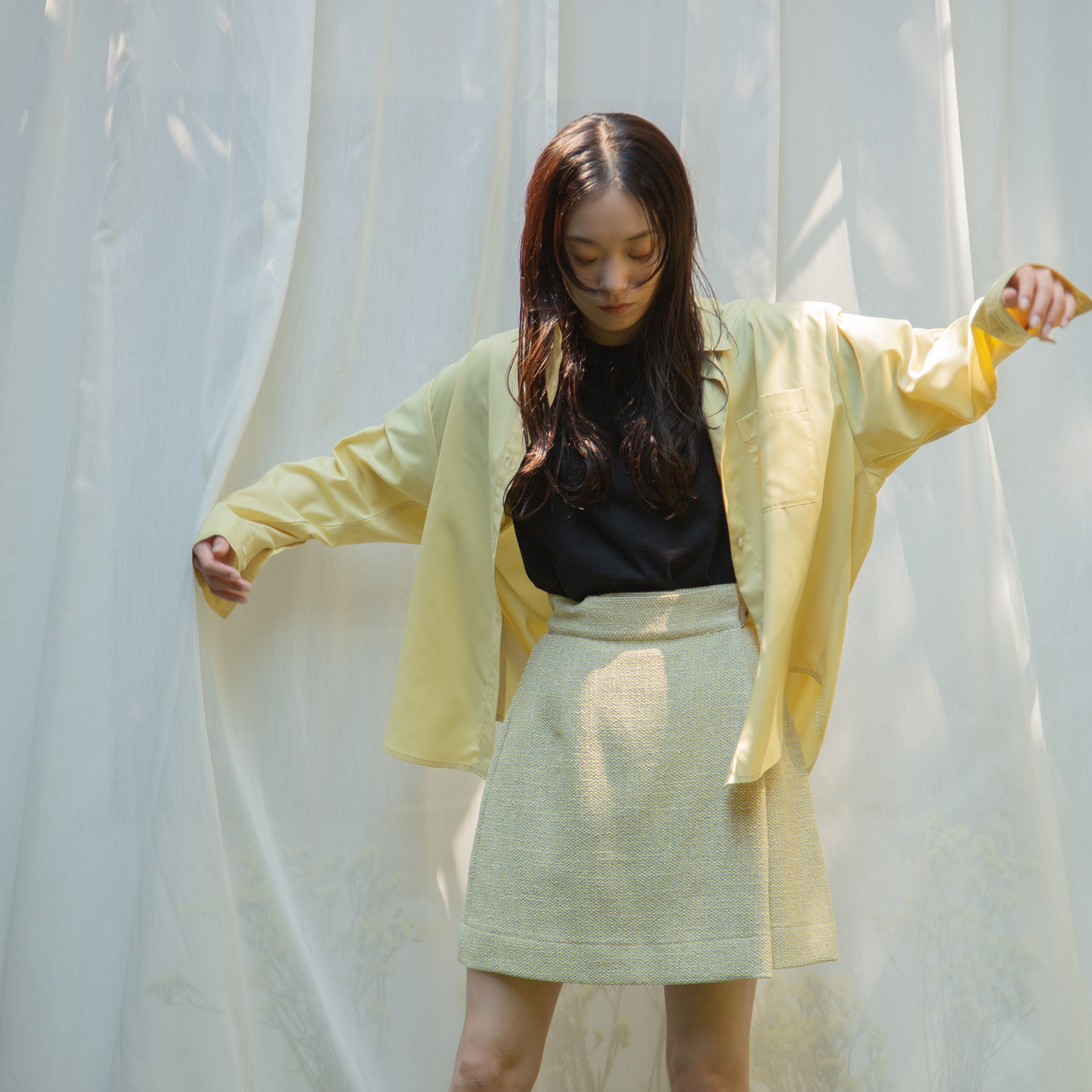 タックミニスカート|mini skirt with tuck