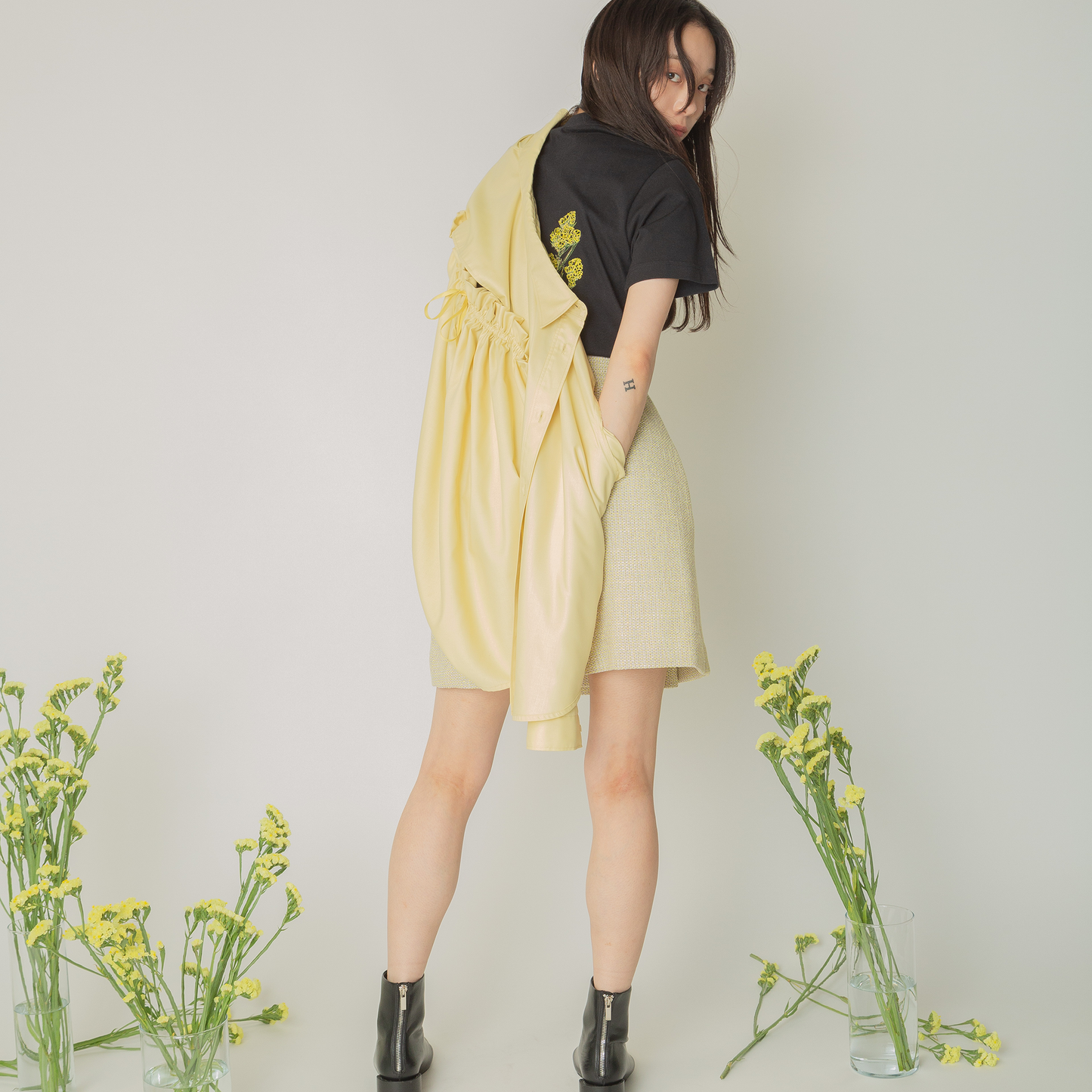 タックミニスカート|mini skirt with tuck