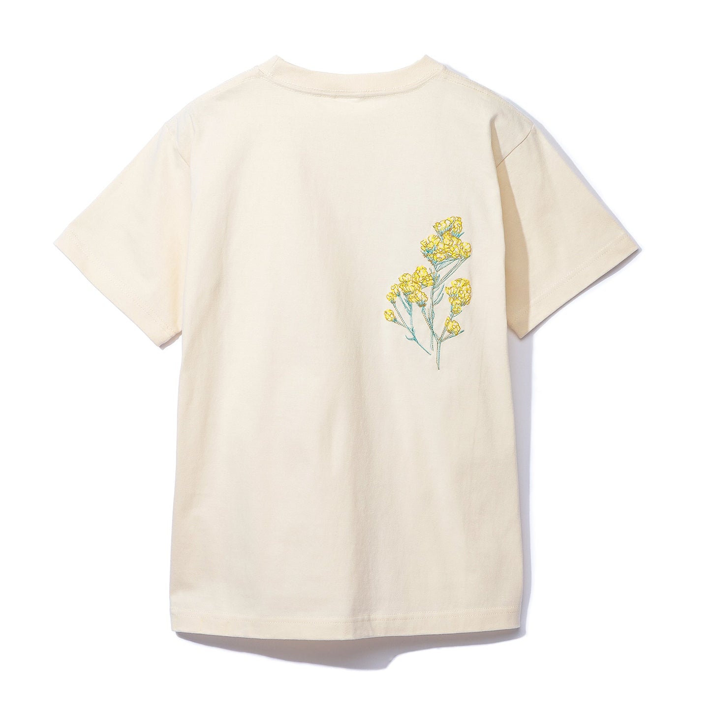 刺繍半袖Tシャツ|short sleeve T-shirt with flower embroidery