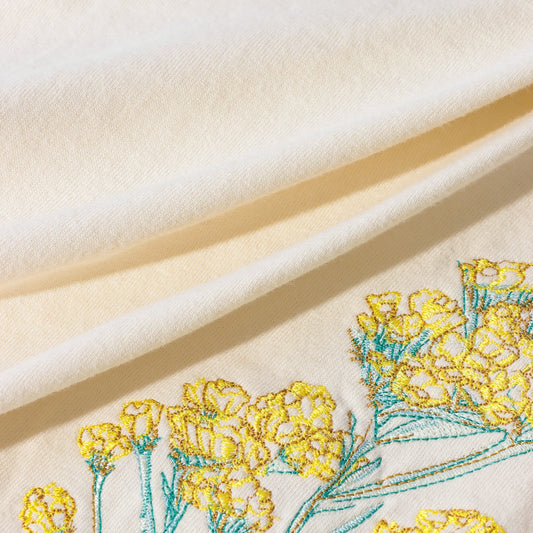 刺繍半袖Tシャツ|short sleeve T-shirt with flower embroidery